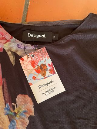 Camiseta Desigual M Flores Transparente