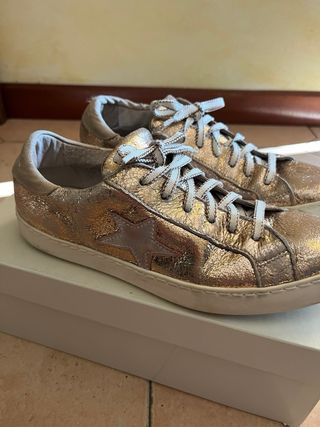 Ovyé sneakers rosa oro 38 Made in Italy