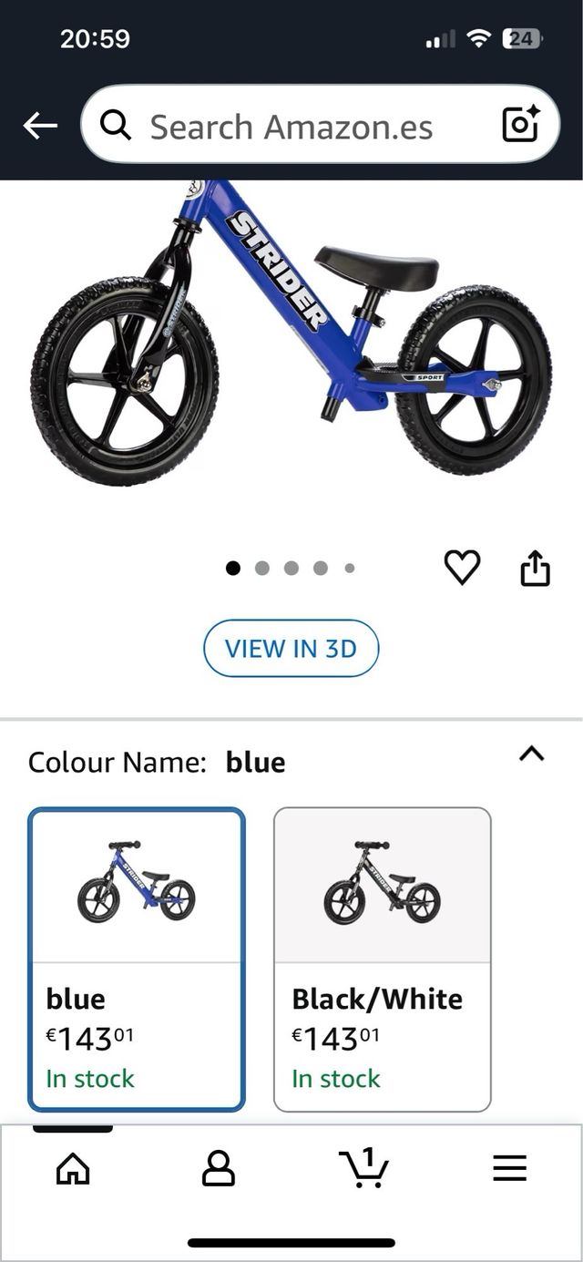Bicicleta Strider Infantil Azul