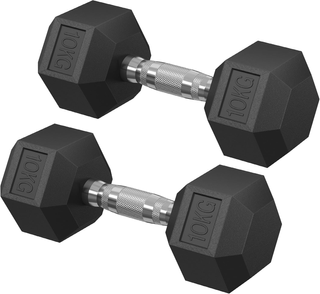 Set di 2 Manubri Esagonali, 2 x 10 kg, per Allenam