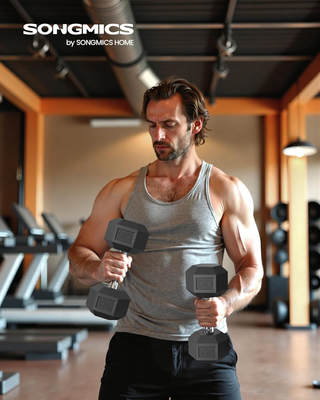 Set di 2 Manubri Esagonali, 2 x 10 kg, per Allenam