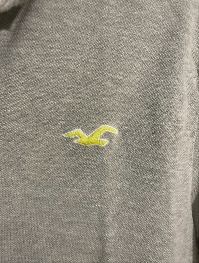 Polo Hollister gris hombre manga corta