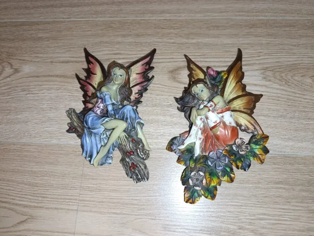 Set di 2 figure di fate in ceramica