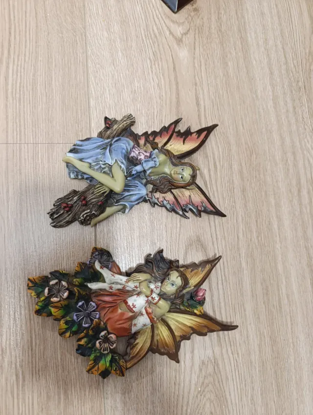 Set di 2 figure di fate in ceramica