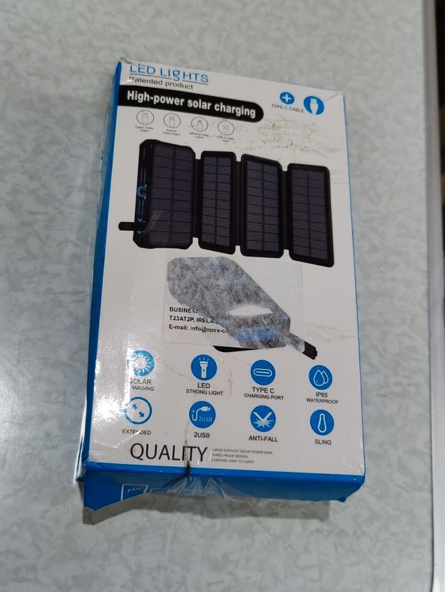 Power Bank Solar BIUBLE Negro/Naranja