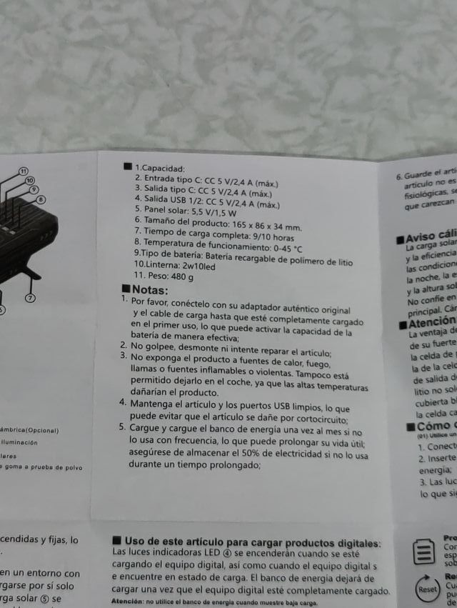 Power Bank Solar BIUBLE Negro/Naranja