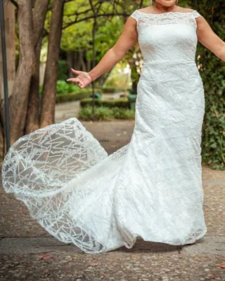 Vestido de Novia Exclusivo Hecho a Mano Talla M