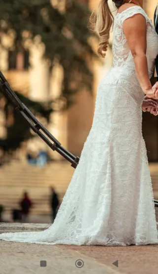 Vestido de Novia Exclusivo Hecho a Mano Talla M