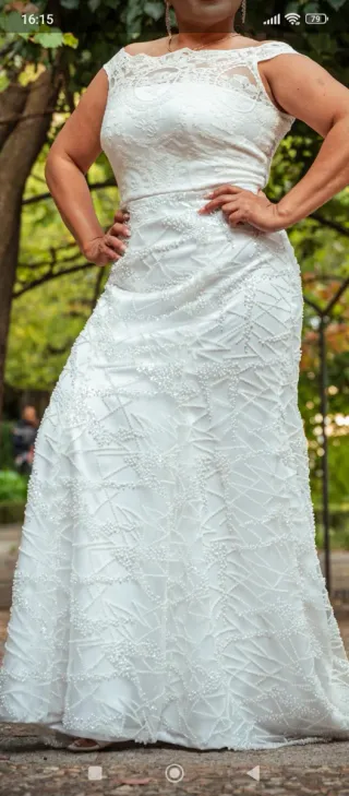 Vestido de Novia Exclusivo Hecho a Mano Talla M