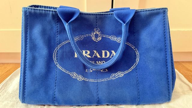 Bolso Prada Canapa Tote Azul