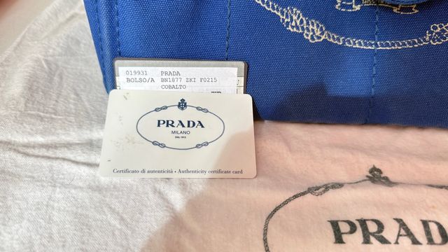 Bolso Prada Canapa Tote Azul