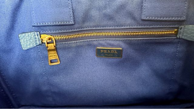 Bolso Prada Canapa Tote Azul