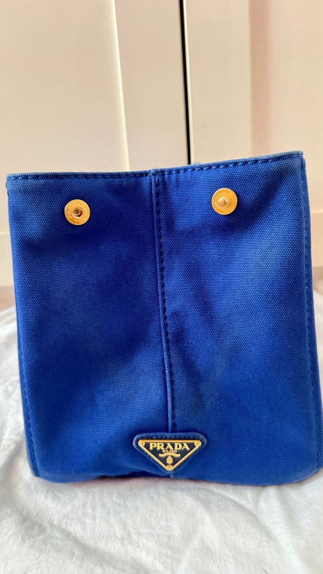 Bolso Prada Canapa Tote Azul