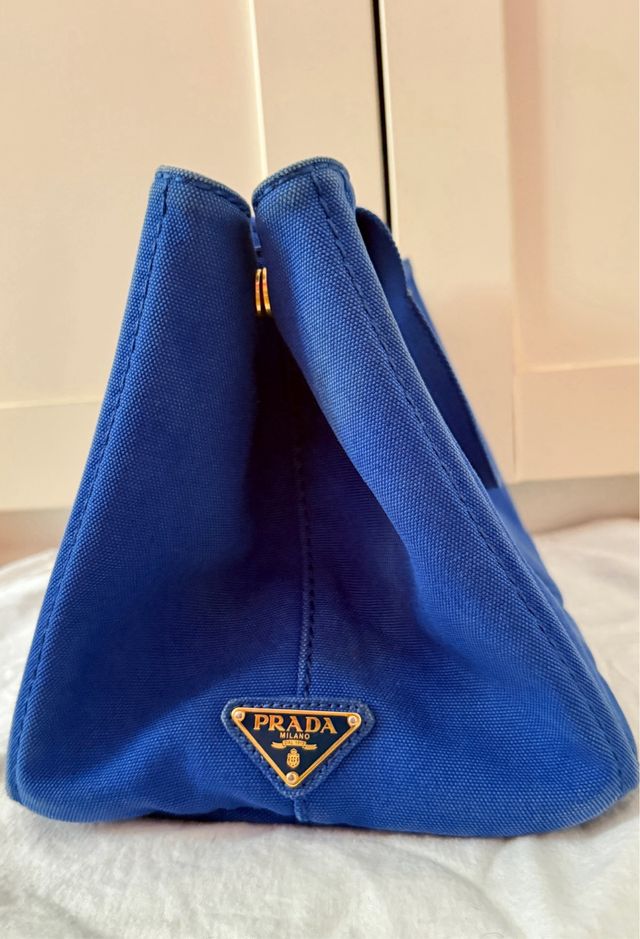 Bolso Prada Canapa Tote Azul