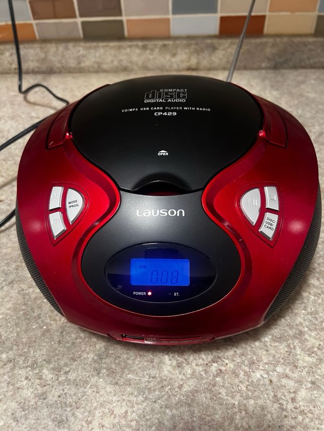 Reproductor CD/MP3 Lauson CP439 Bluetooth Rojo