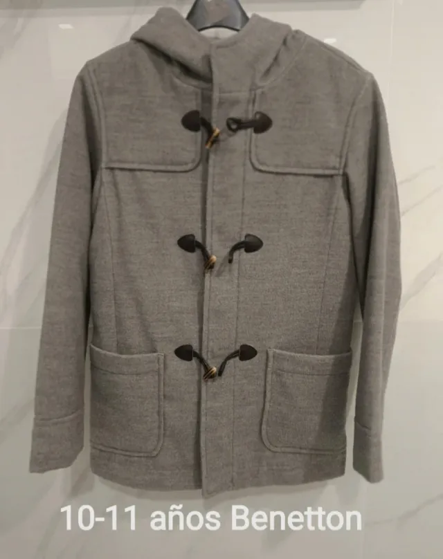 Benetton Parka Trenca  Gris 10-11 Años unisex