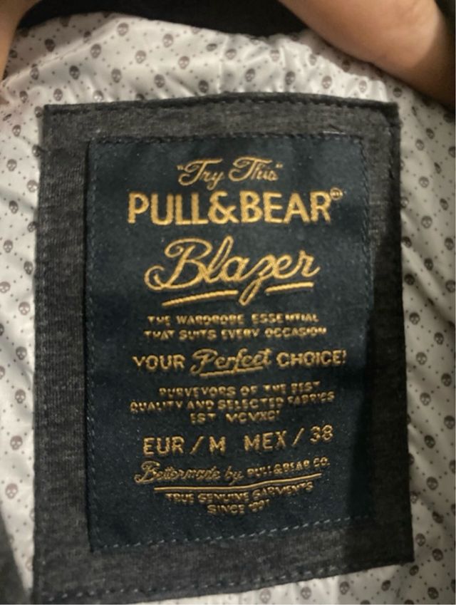 Americana/Blazer gris oscuro hombre Pull&Bear