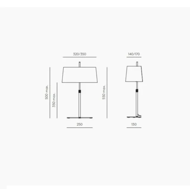 Lámpara de mesa Ona diseño tela y metal