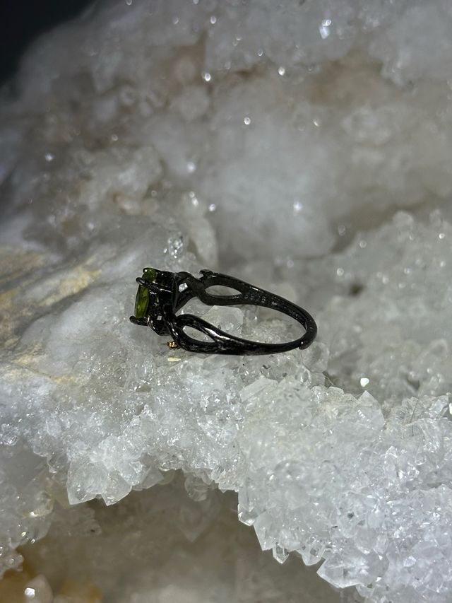 Anello Peridoto Argento 925s Regolabile