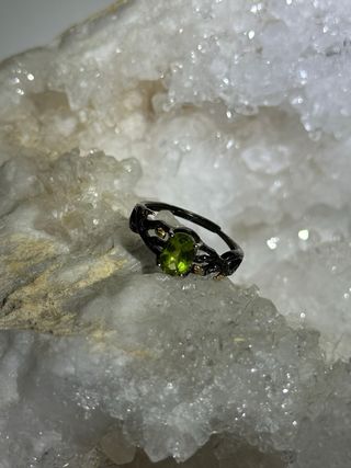 Anello Peridoto Argento 925s Regolabile