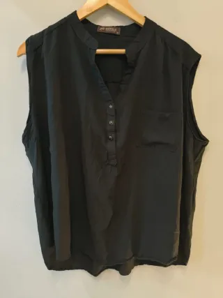 Blusa negra sin mangas MENGLU