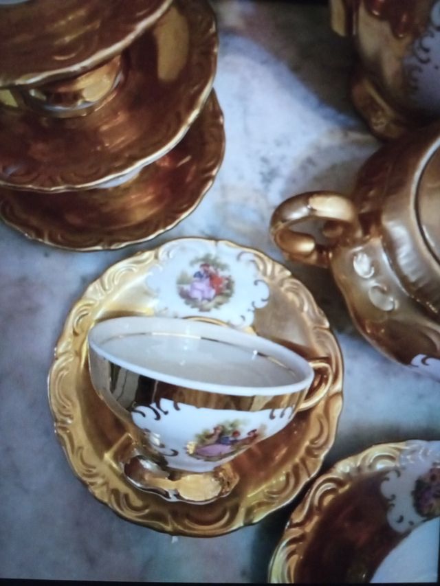 Set Tazze Caffè Bavaria Oro e Bianco