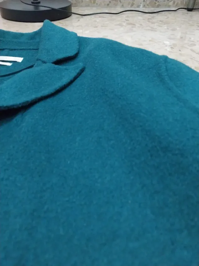 Abrigo Mango Talla M/38/10 Verde Azulado