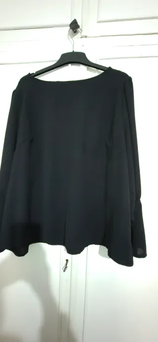 Blusa negra botones mujer talla 3XL