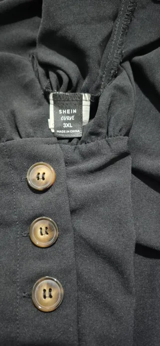 Blusa negra botones mujer talla 3XL