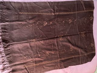 Sciarpa donna marrone con dettagli oro