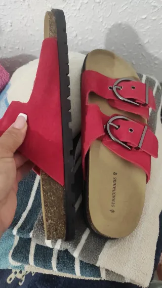 Sandalias Stradivarius Rojo Talla 40
