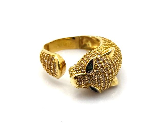 Anillo Pantera Oro 18K con Circonitas