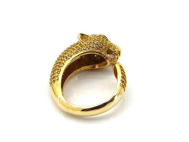 Anillo Pantera Oro 18K con Circonitas