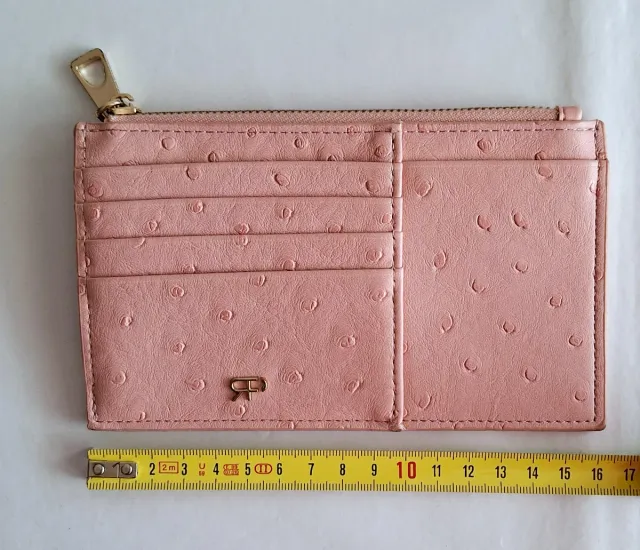 Tarjetero monedero salmón nuevo