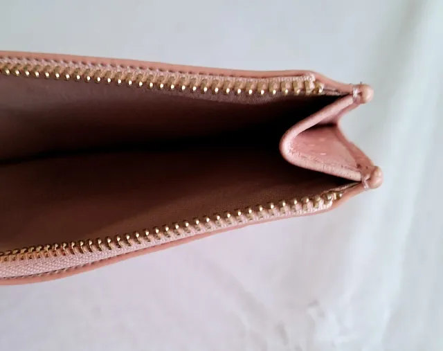 Tarjetero monedero salmón nuevo