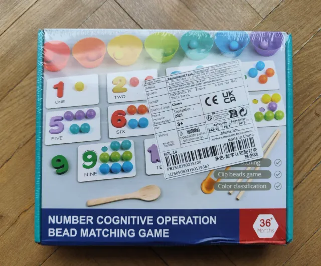 Juego Montessori Números y Vasos