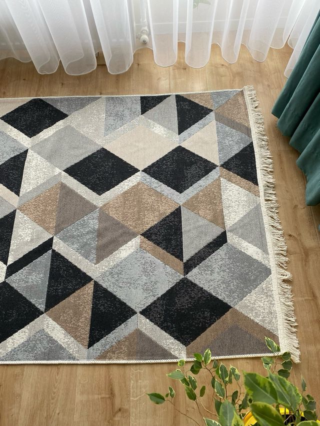 Tappeto in cotone geometria 120x180 cm