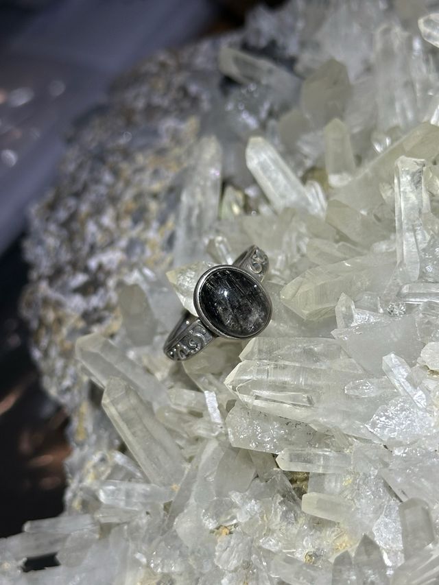 Anello Quarzo Tormalinato Argento 925