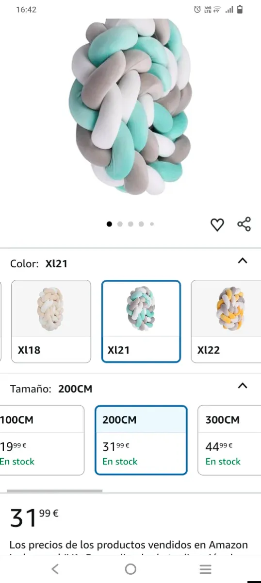 Chichonera trenzada para cuna bebé