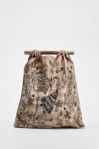 Bolso mano abalorios Zara