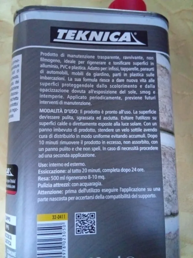 Olio Rigenerante Teknica per Infissi PVC/Alluminio