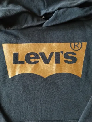Sudadera Levi's Mujer Gris con Logo Dorado