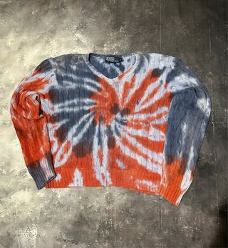 Maglione Ralph Lauren treccia tie-dye
