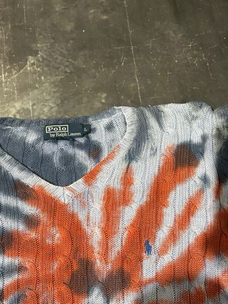Maglione Ralph Lauren treccia tie-dye