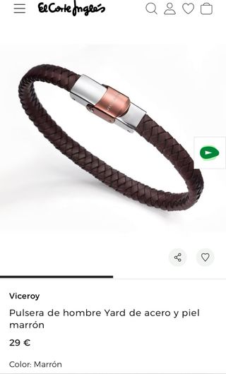 Pulsera Viceroy Yard Hombre Acero Piel Marrón