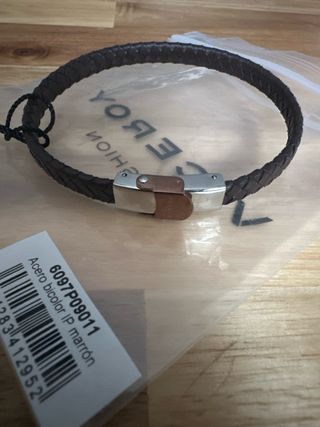 Pulsera Viceroy Yard Hombre Acero Piel Marrón