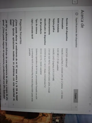 Ordenador Portátil Dell i5 9 GENERACIÓN 