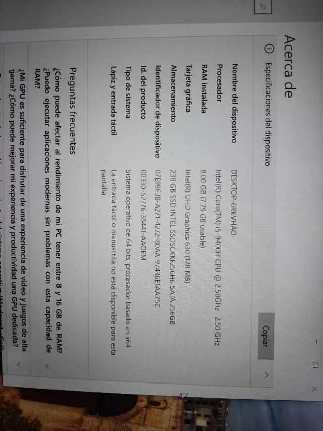 Ordenador Portátil Dell i5 9 GENERACIÓN 