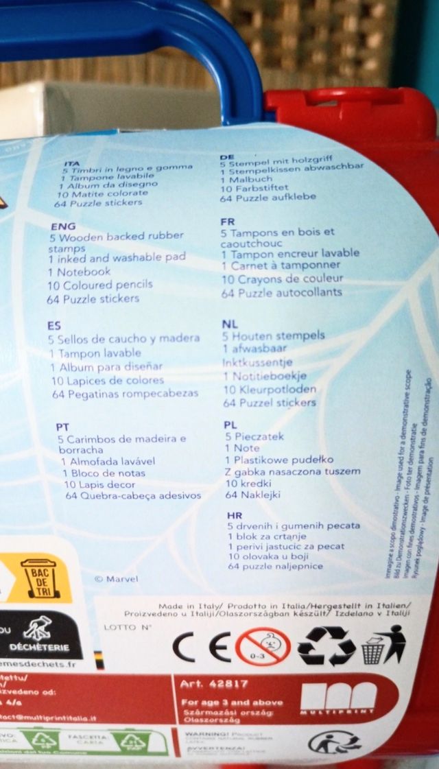 Cofanetto creativo Spiderman Marvel timbri