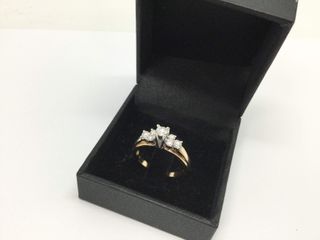anillo oro 14k con piedra con diamante